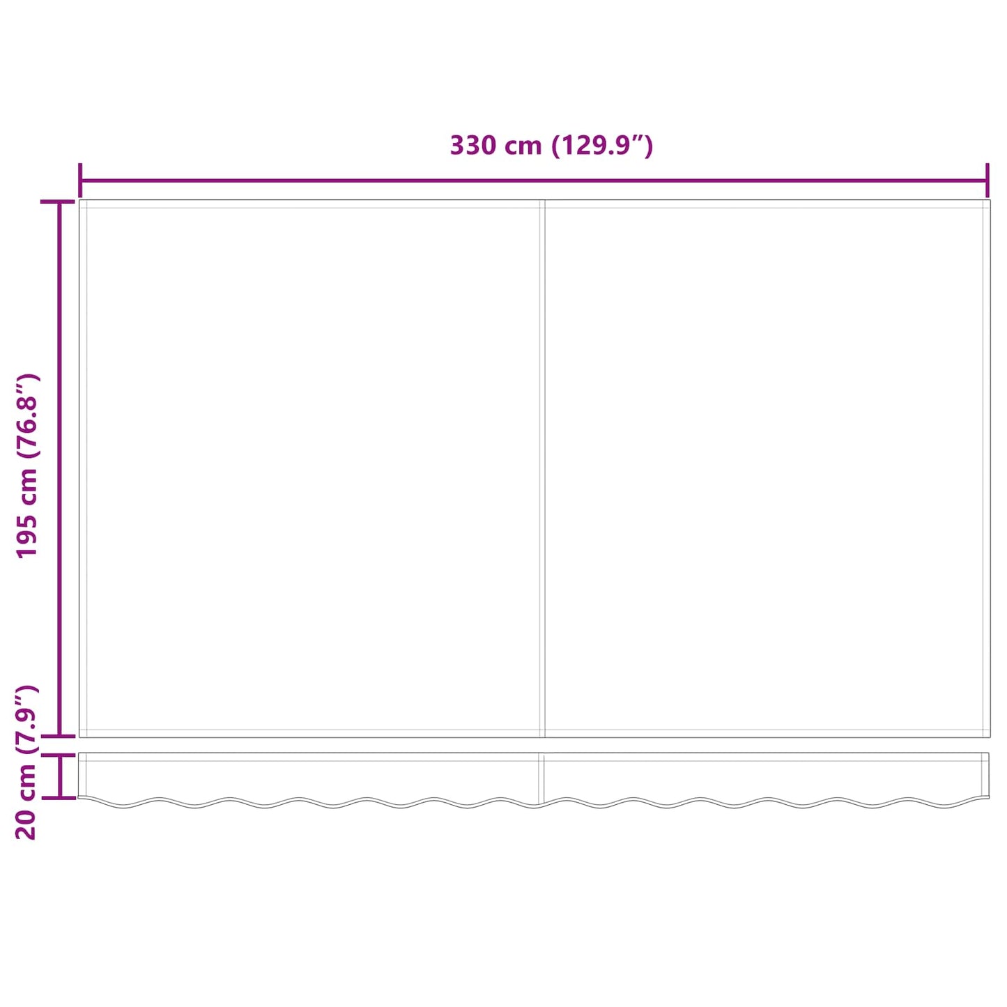 vidaXL Retractable Awning Beige 350 x 200 cm Fabric