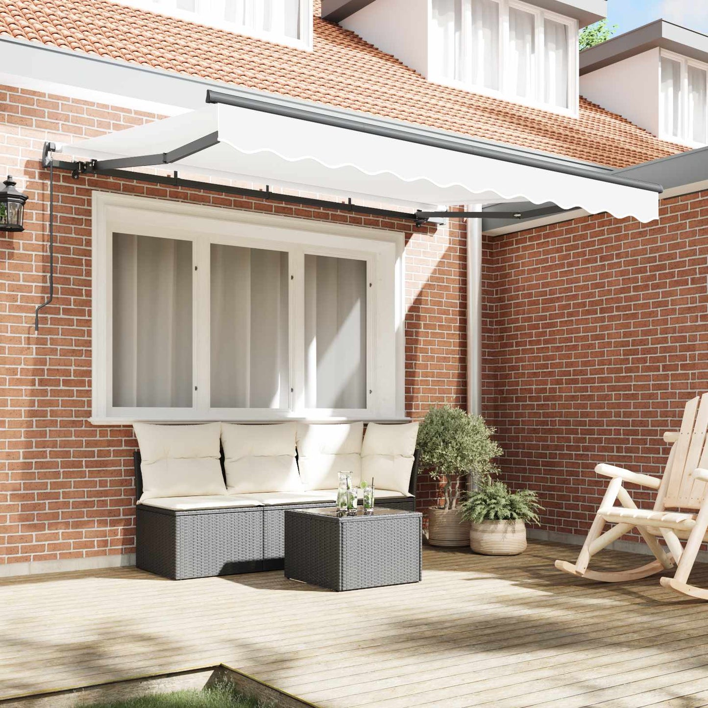 vidaXL Retractable Awning White 350 x 200 cm Fabric