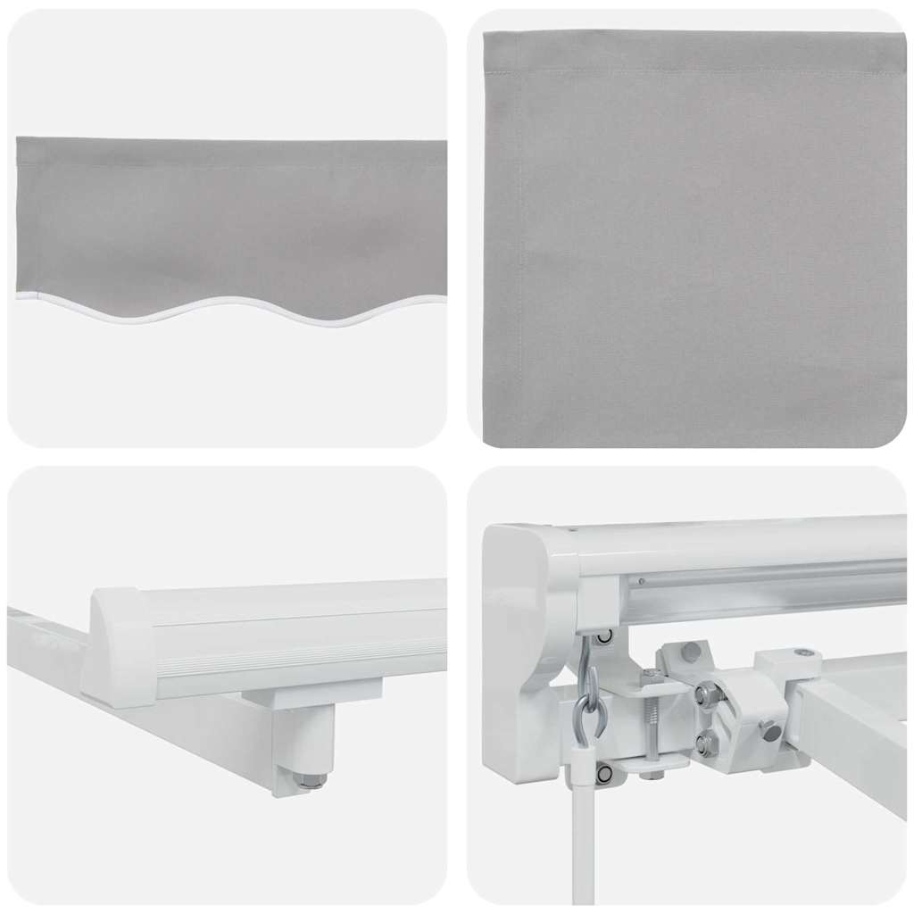 vidaXL Awning Frame Light Grey 350 x 200 cm Polyester with PU coating
