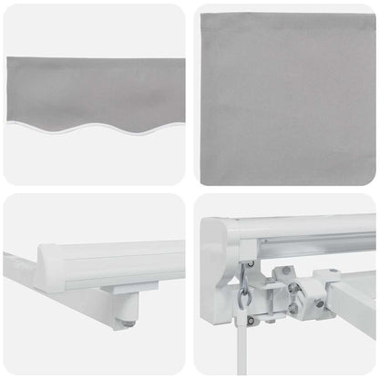 vidaXL Awning Frame Light Grey 350 x 200 cm Polyester with PU coating