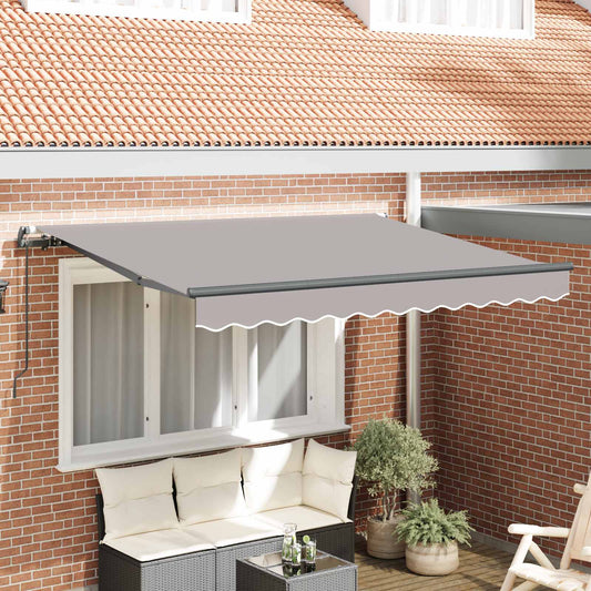 vidaXL Retractable Awning Light Grey 350 x 200 cm Fabric
