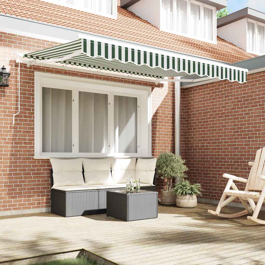 vidaXL Retractable Awning Green 350 x 200 cm Fabric