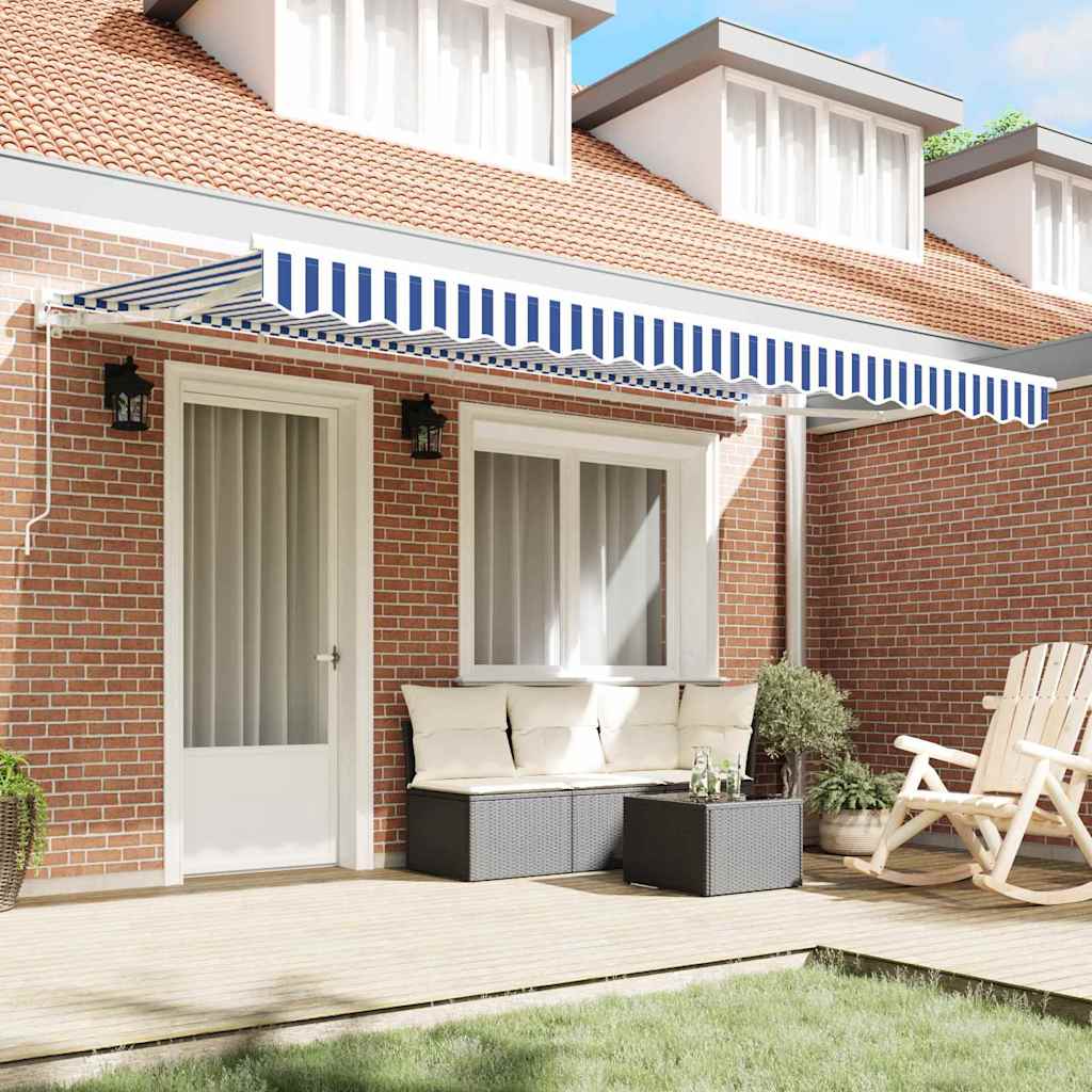 vidaXL Awning Frame Blue and White 400 x 200 cm