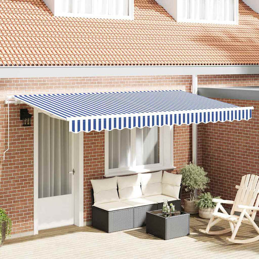 vidaXL Retractable Awning Manual Blue 400 x 200 cm Fabric