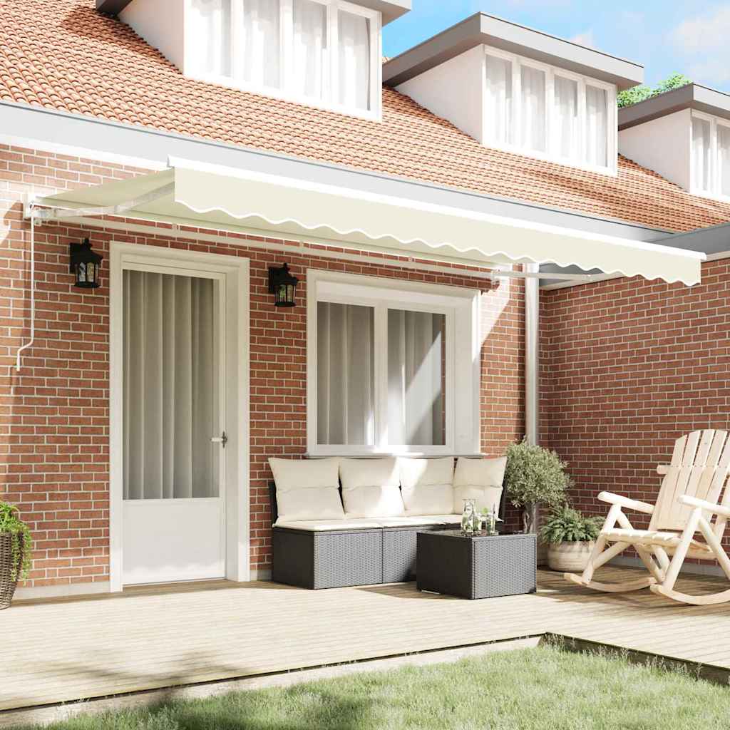 vidaXL Awning Frame Cream 400 x 200 cm Polyester with PU coating