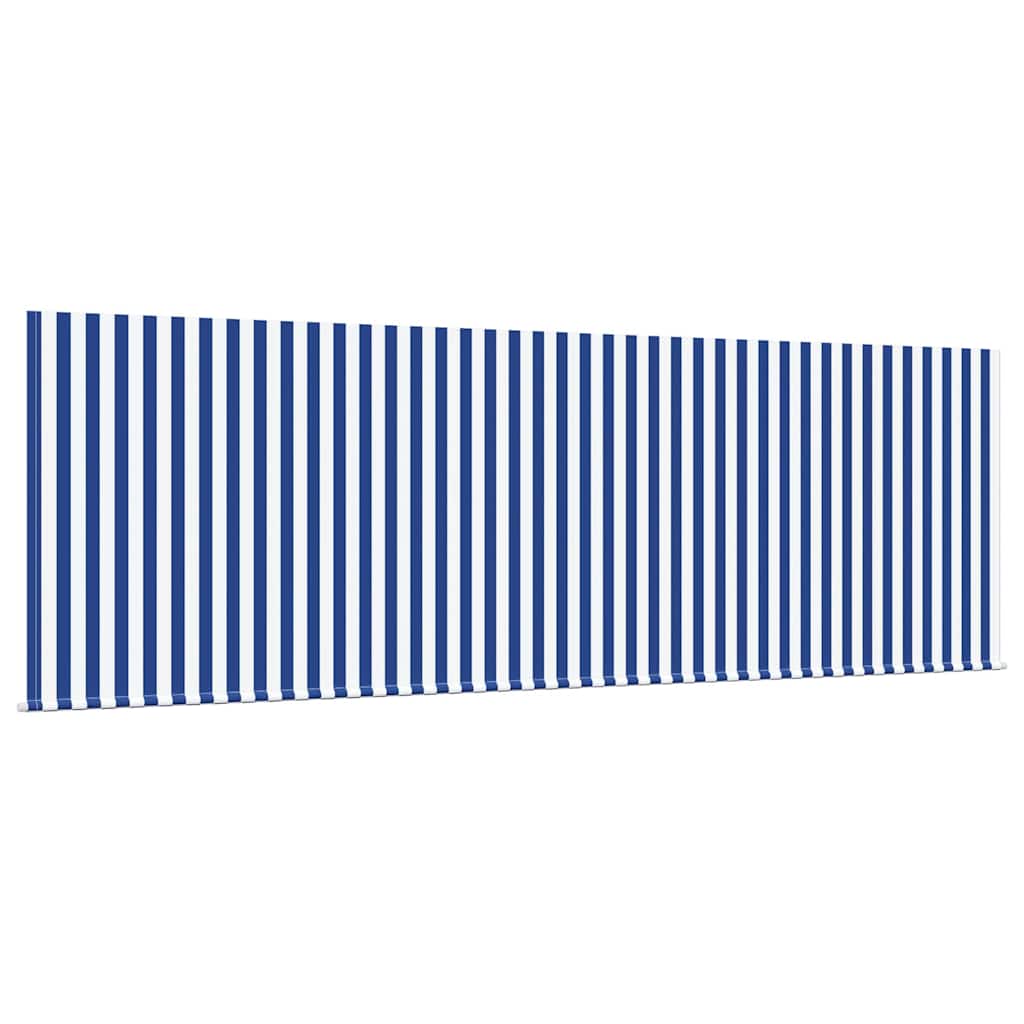 vidaXL Retractable Awning Manual Blue and White 400 x 200 cm