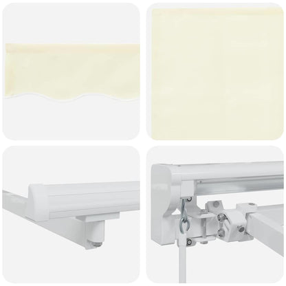 vidaXL Retractable Awning Cream 400 x 200 cm Polyester and Aluminium