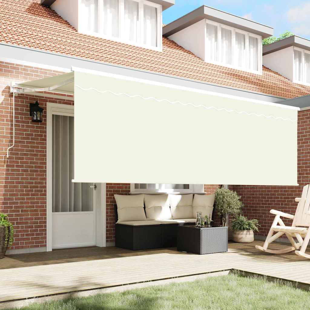 vidaXL Retractable Awning Cream 400 x 200 cm Polyester and Aluminium