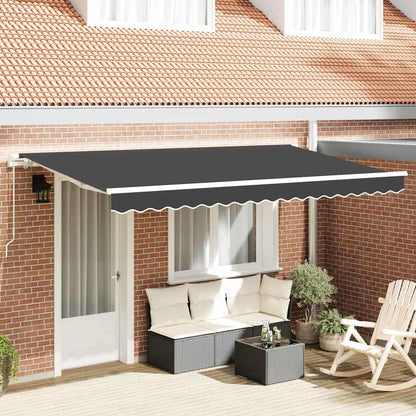 vidaXL Retractable Awning Anthracite 400 x 200 cm Fabric