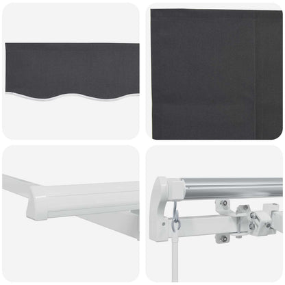 vidaXL Retractable Awning Retractable Manual Anthracite 400 x 200 cm