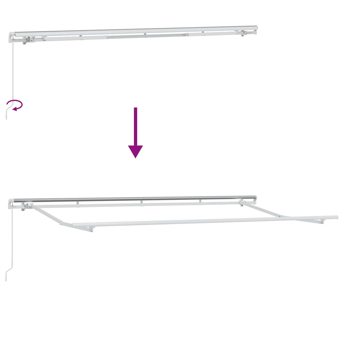 vidaXL Retractable Awning Retractable Manual Anthracite 400 x 200 cm