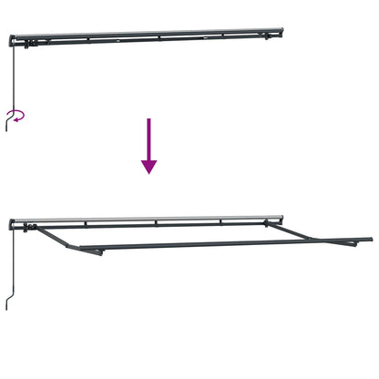 vidaXL Retractable Awning Retractable Manual Anthracite 400 x 200 cm
