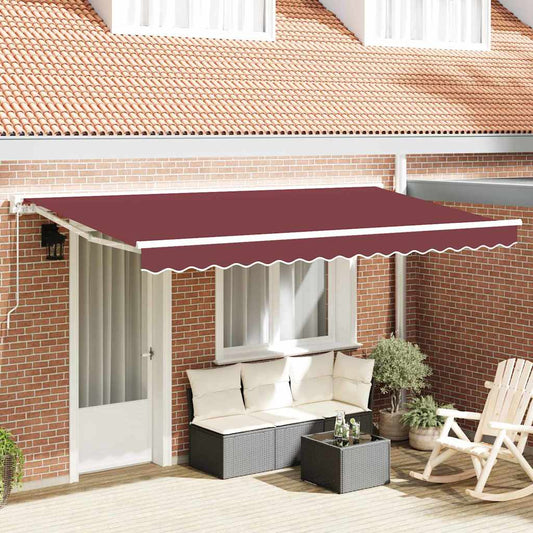 vidaXL Awning Frame Burgundy 400 x 200 cm Polyester with PU coating