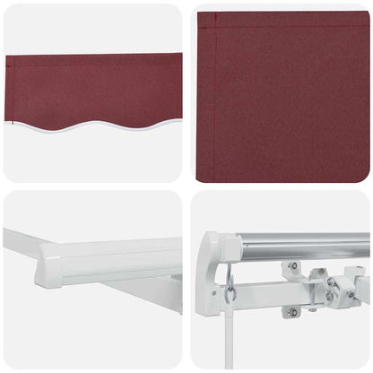 vidaXL Retractable Awning Burgundy 400 x 200 cm Fabric