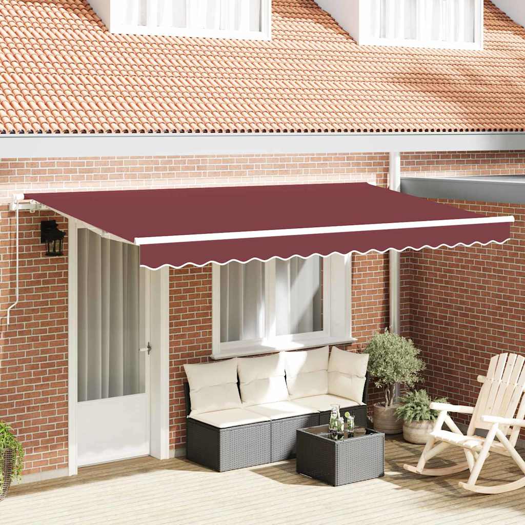 vidaXL Retractable Awning Burgundy 400 x 200 cm Fabric