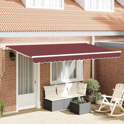 vidaXL Retractable Awning Burgundy 400 x 200 cm Fabric