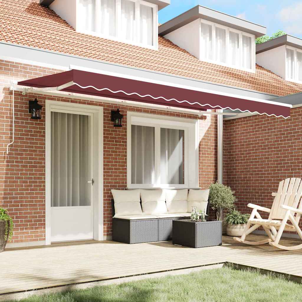 vidaXL Retractable Awning Burgundy 400 x 200 cm Fabric
