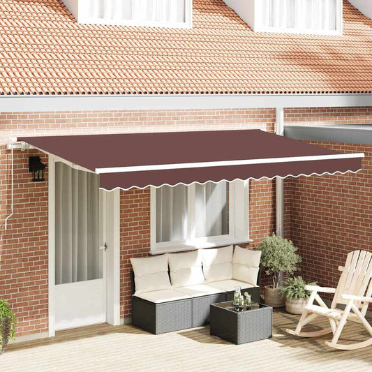 vidaXL Retractable Awning Brown 400 x 200 cm Fabric