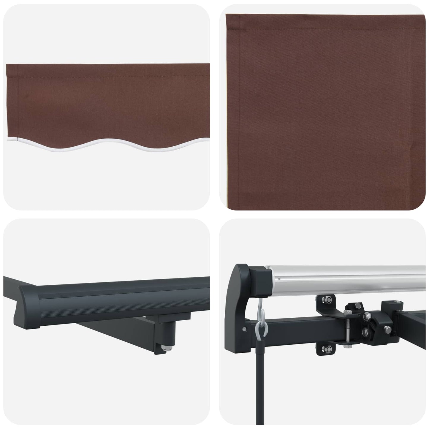 vidaXL Retractable Awning Brown 400 x 200 cm Fabric
