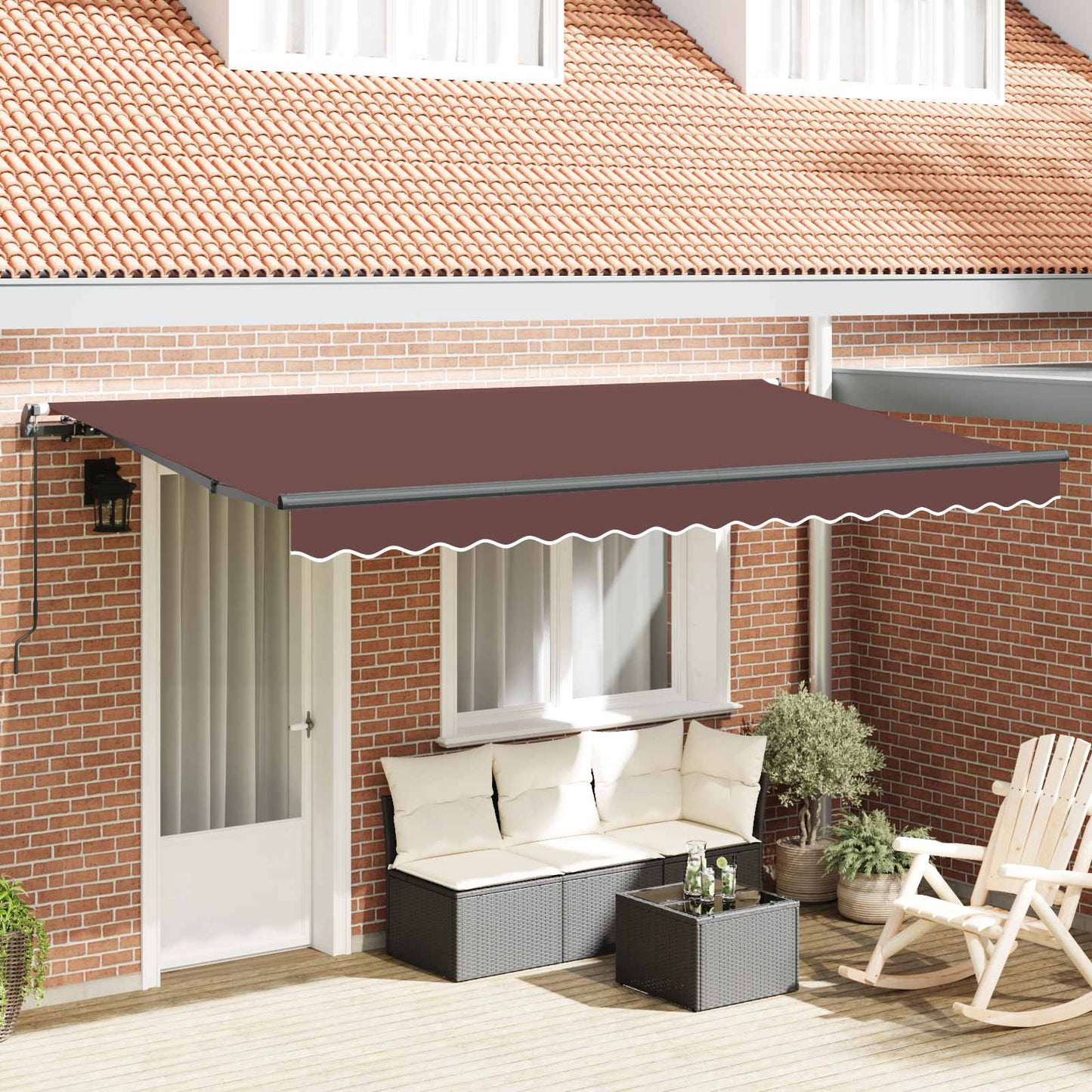 vidaXL Retractable Awning Brown 400 x 200 cm Fabric
