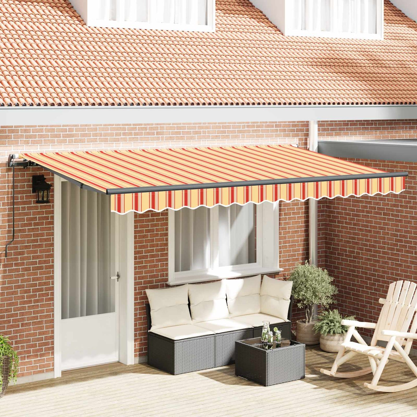 vidaXL Retractable Awning Yellow 400 x 200 cm Fabric