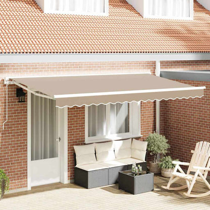 vidaXL Awning Frame Beige 400 x 200 cm Polyester with PU coating