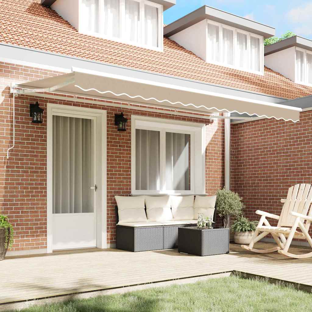 vidaXL Awning Frame Beige 400 x 200 cm Polyester with PU coating
