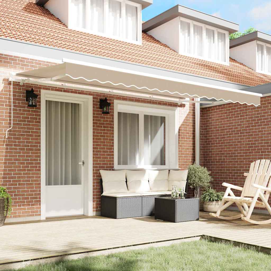 vidaXL Retractable Awning Beige 400 x 200 cm Fabric