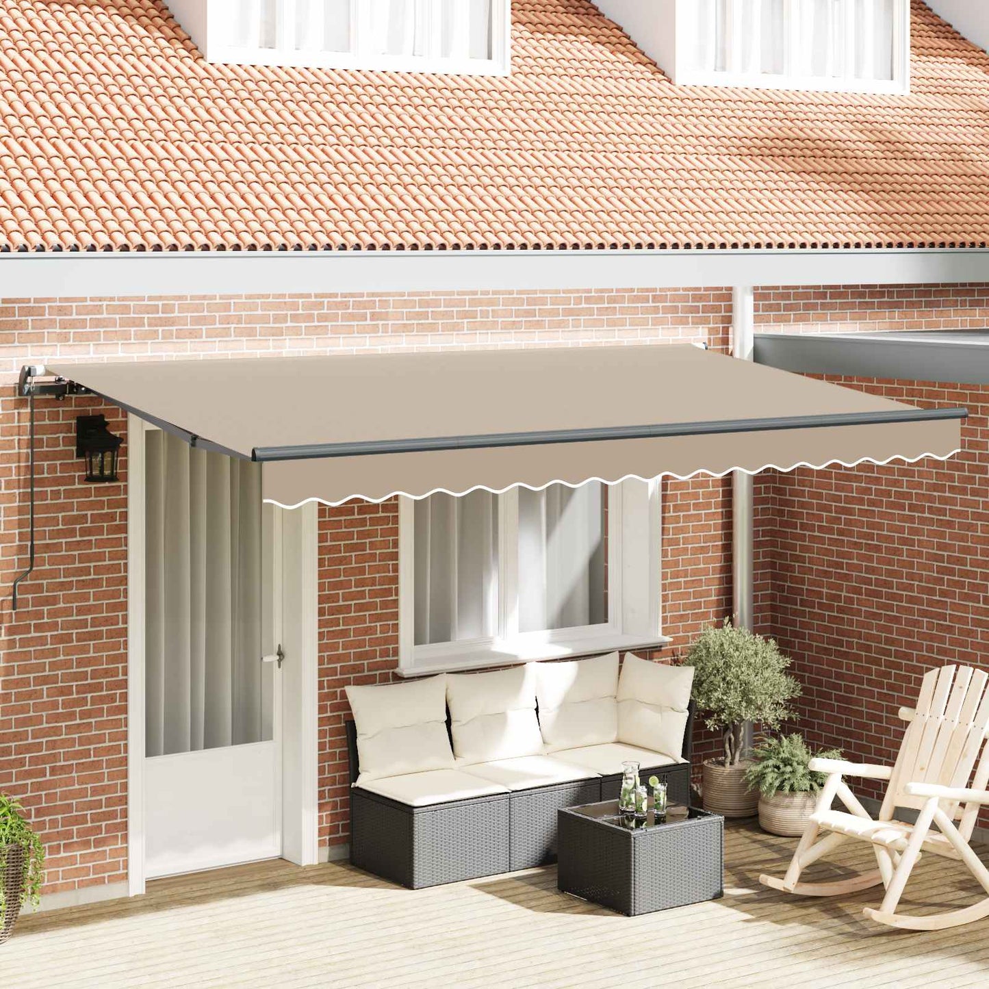 vidaXL Retractable Awning Beige 400 x 200 cm Fabric
