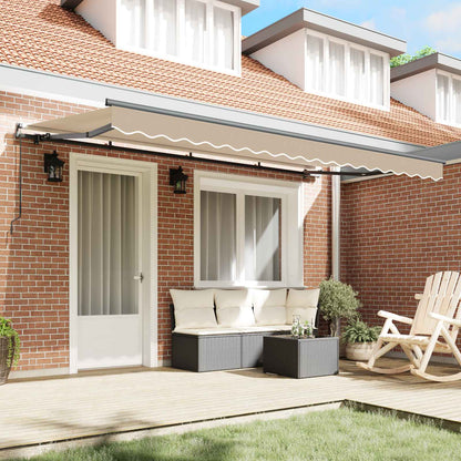 vidaXL Retractable Awning Beige 400 x 200 cm Fabric