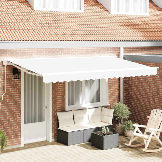 vidaXL Retractable Awning White 400 x 200 cm Polyester and Metal