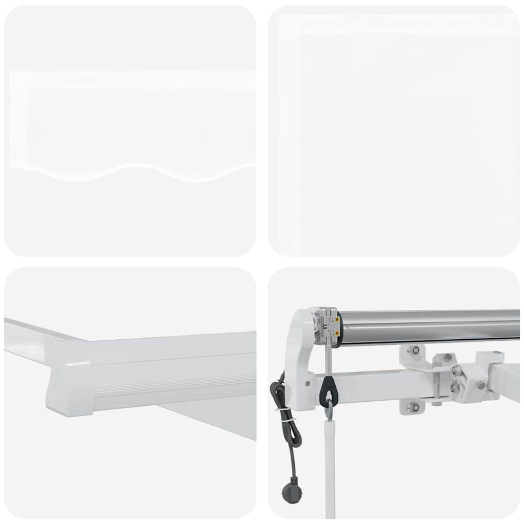 vidaXL Retractable Awning White 400 x 200 cm Fabric