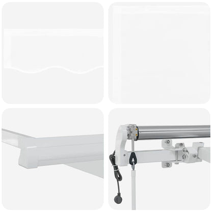 vidaXL Retractable Awning White 400 x 200 cm Fabric