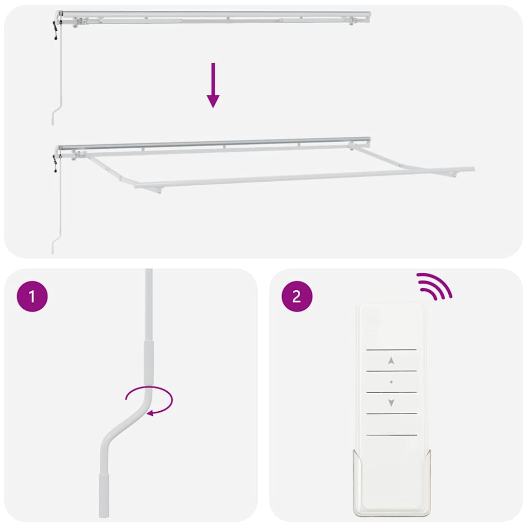 vidaXL Retractable Awning White 400 x 200 cm Fabric