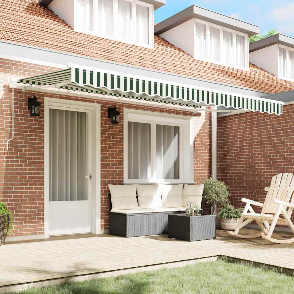vidaXL Retractable Awning Green 400 x 200 cm Fabric