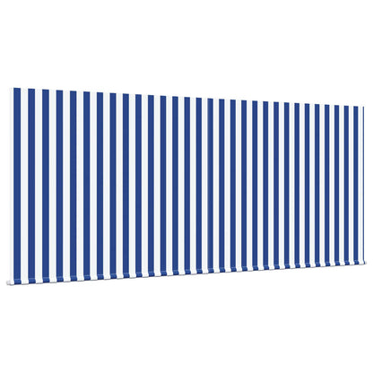 vidaXL Retractable Awning Manual Blue and White 300 x 250 cm