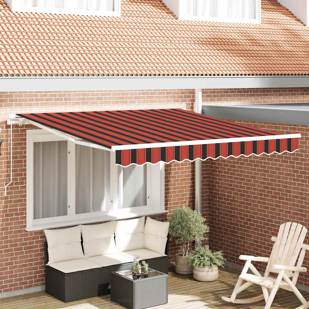 vidaXL Retractable Awning Retractable Orange and Brown 300 x 250 cm