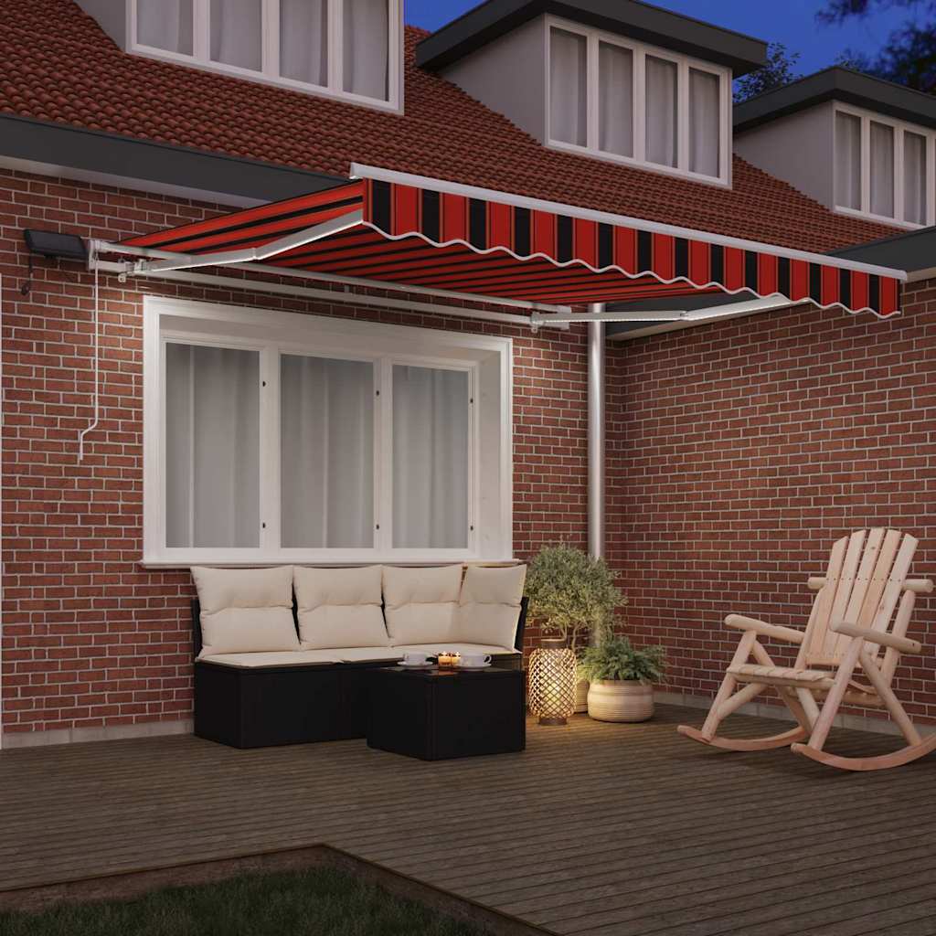 vidaXL Retractable Awning Orange and brown 300 x 250 cm