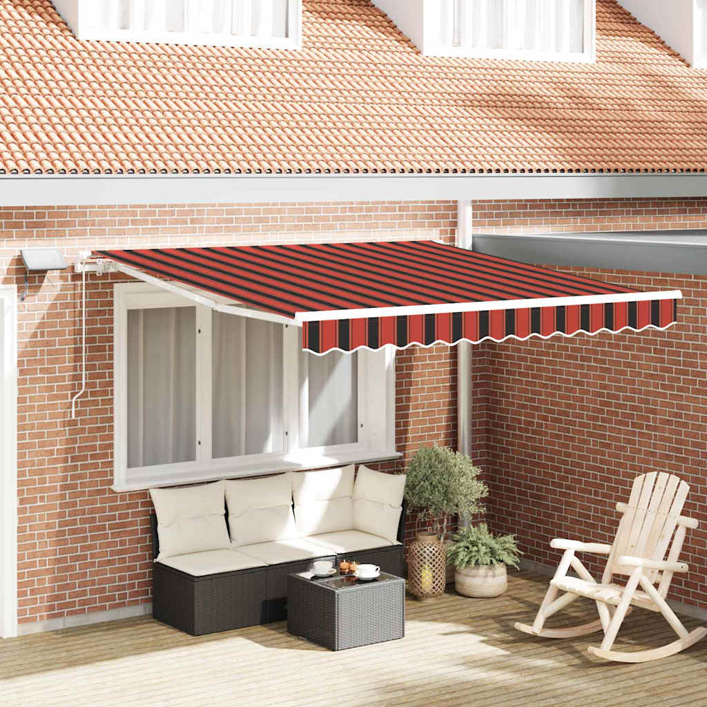 vidaXL Retractable Awning Orange and brown 300 x 250 cm