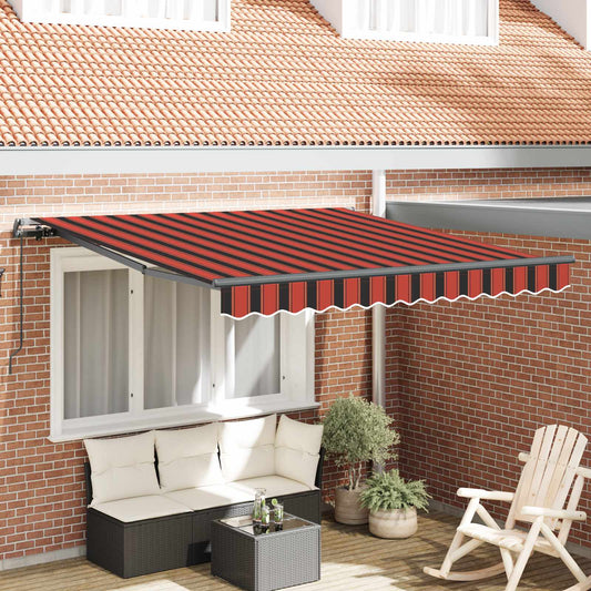 vidaXL Retractable Awning Orange and brown 300 x 250 cm