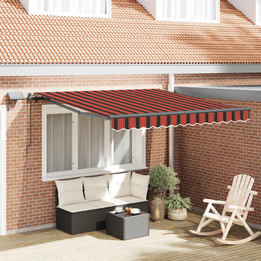 vidaXL Retractable Awning Orange and brown 300 x 250 cm