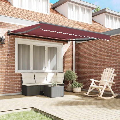 vidaXL Awning Frame Burgundy 300 x 250 cm Polyester with PU coating