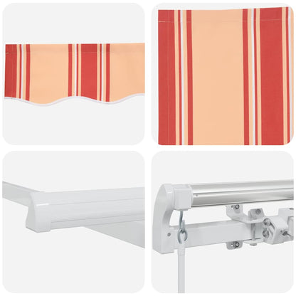 vidaXL Retractable Awning Retractable Yellow and Orange 300 x 250 cm