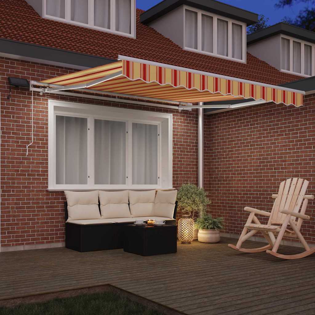 vidaXL Retractable Awning Yellow and Orange 300 x 250 cm