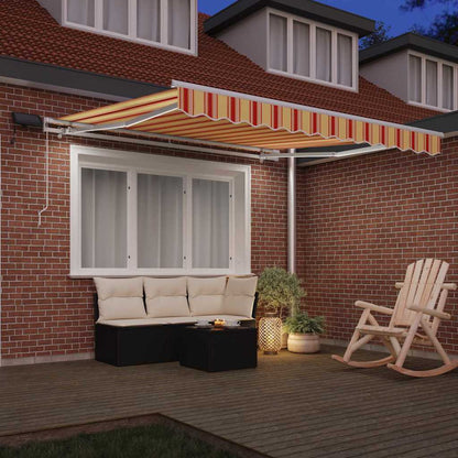 vidaXL Retractable Awning Yellow and Orange 300 x 250 cm