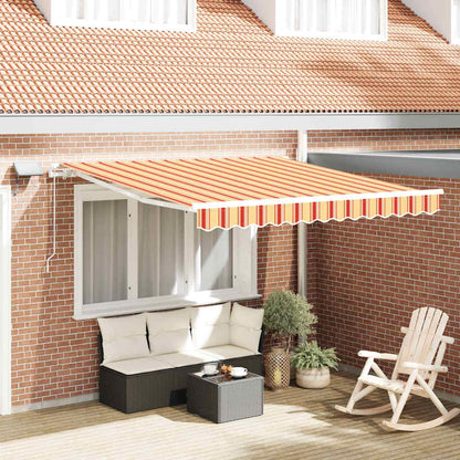 vidaXL Retractable Awning Yellow and Orange 300 x 250 cm