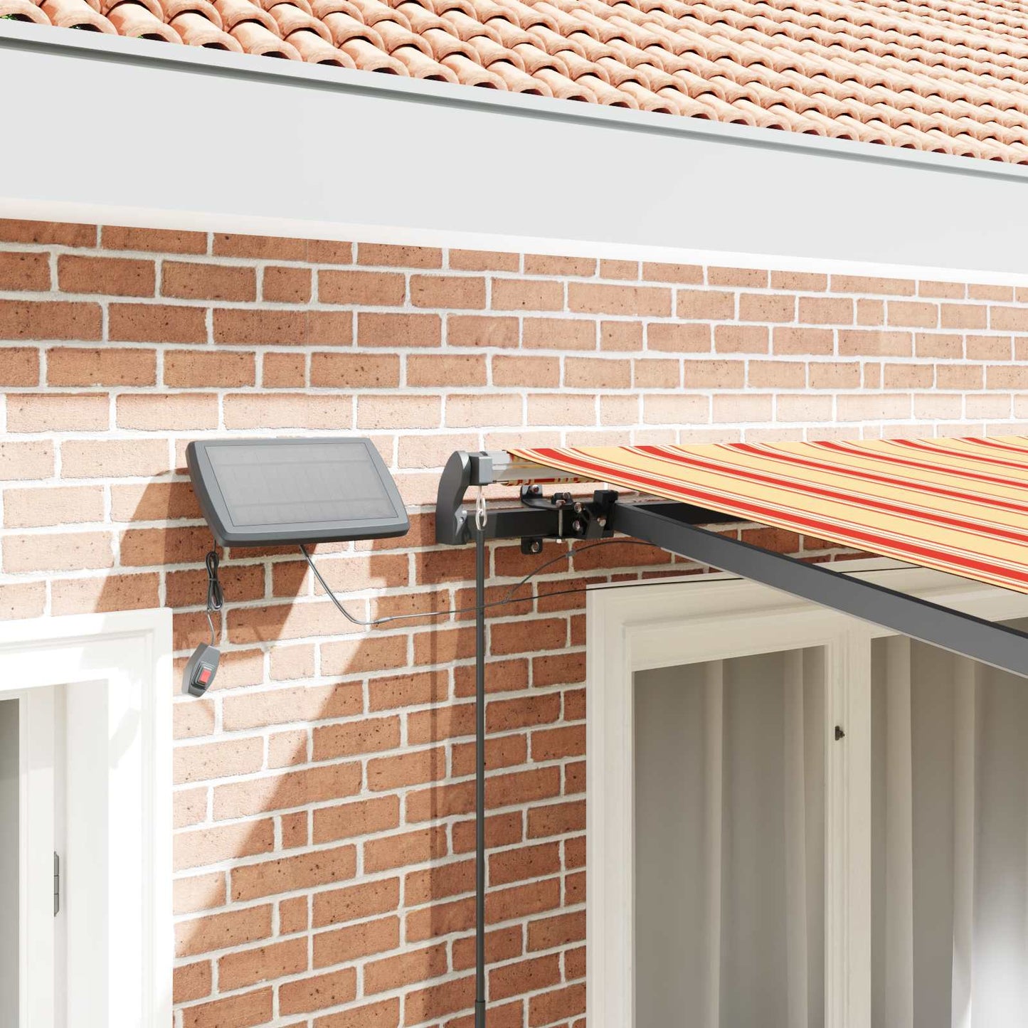 vidaXL Retractable Awning Yellow and Orange 300 x 250 cm