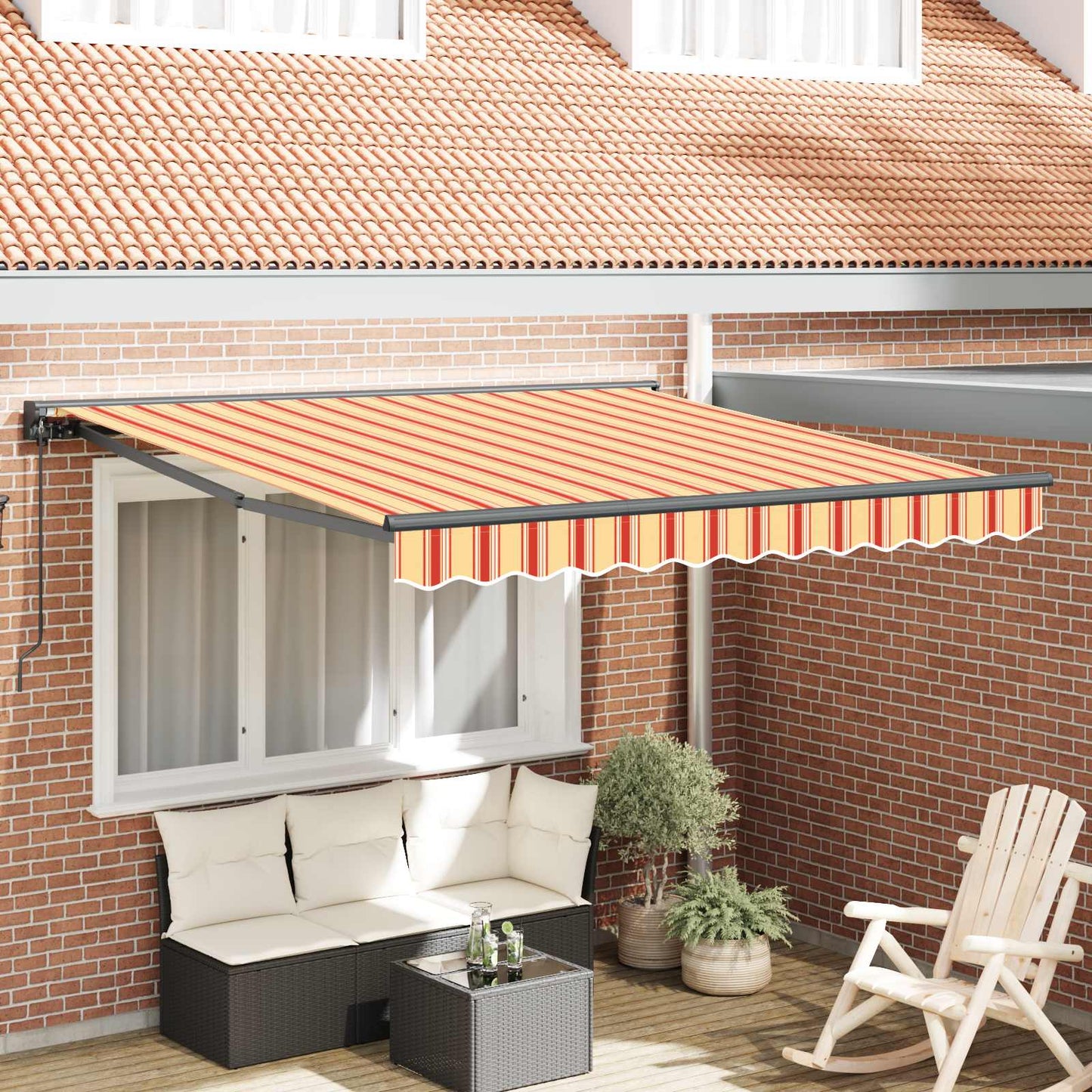 vidaXL Awning Frame Multicolour 300 x 250 cm Polyester with PU coating