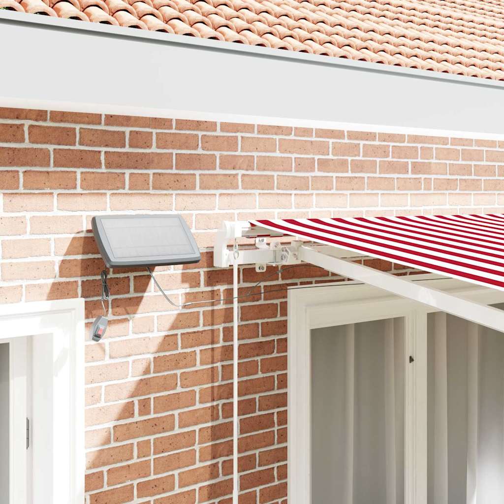 vidaXL Retractable Awning Red and White 300 x 250 cm