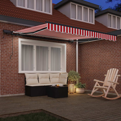 vidaXL Retractable Awning Red and White 300 x 250 cm
